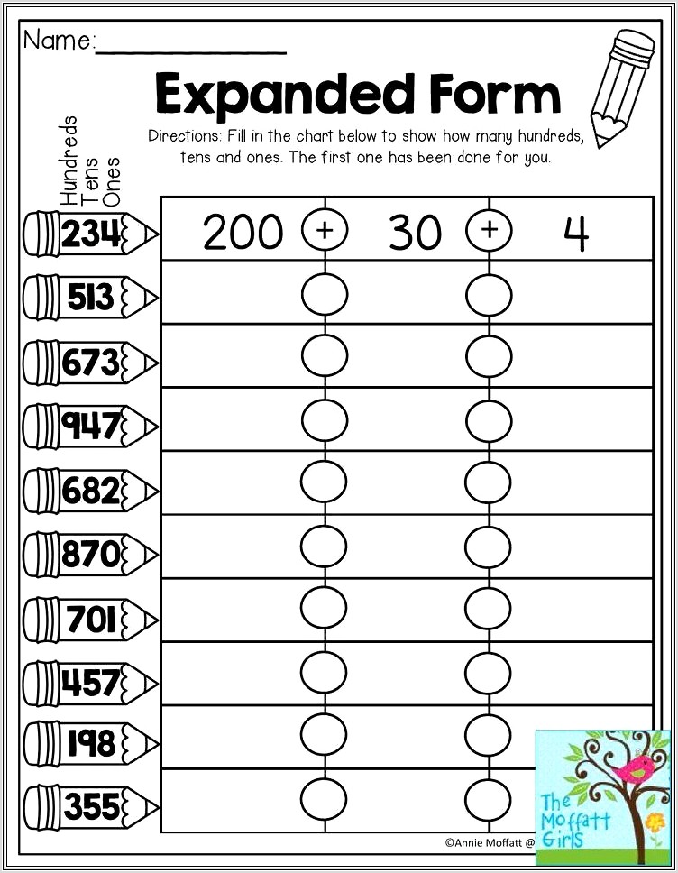 Math Worksheet With Place Value