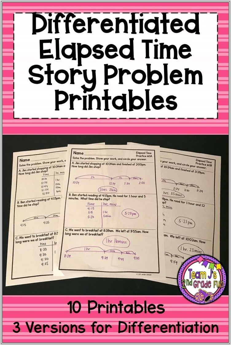 Math Worksheets 4th Grade Elapsed Time