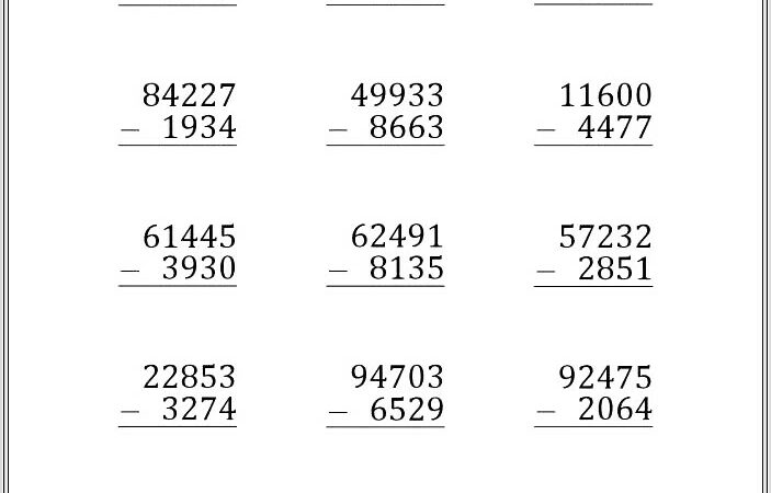 Math Worksheets Addition And Subtraction With Regrouping