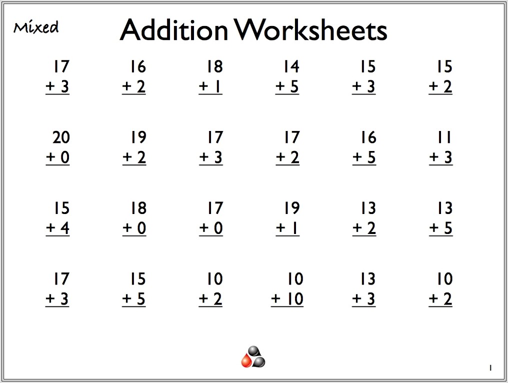Math Worksheets Addition Grade 1