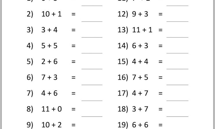 Math Worksheets Addition Grade 2