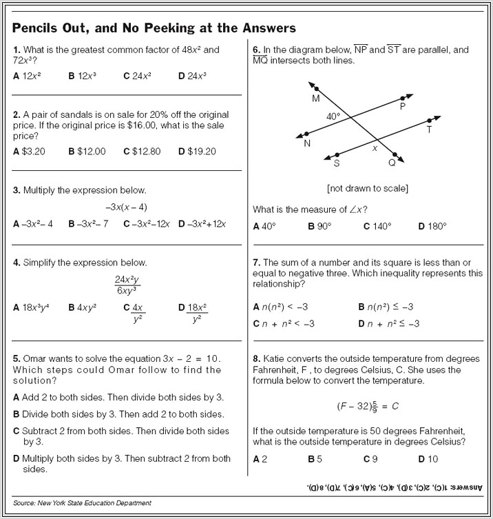 Math Worksheets And Answers For 5th Grade
