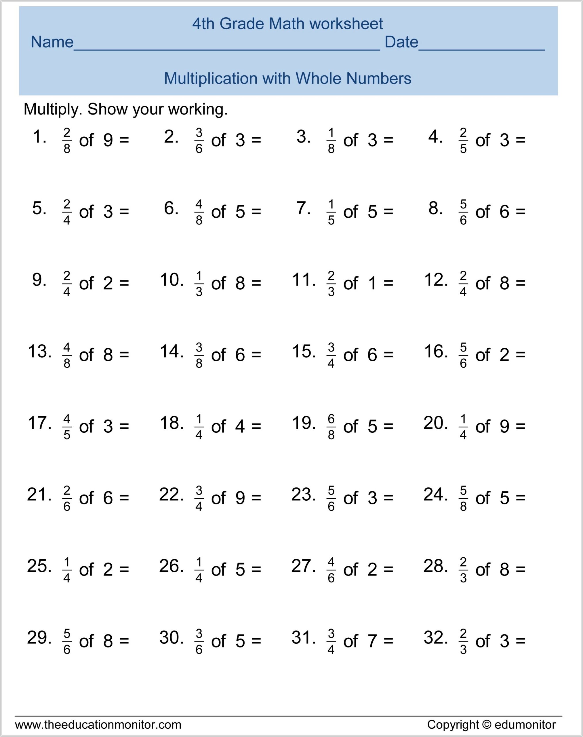 Math Worksheets And Fractions