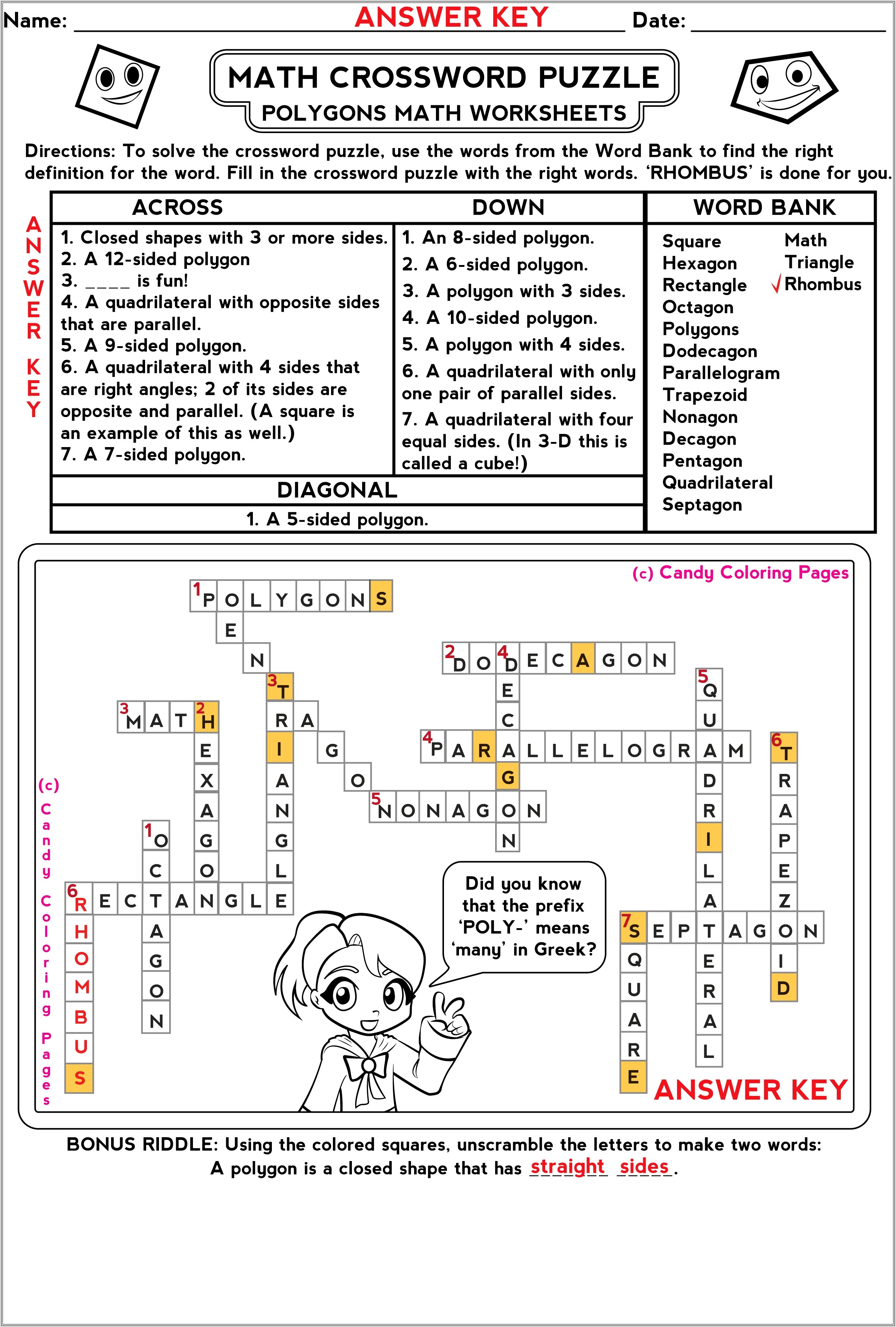 Math Worksheets And Puzzles