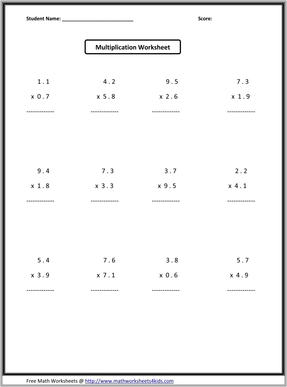 Math Worksheets By Grade Level