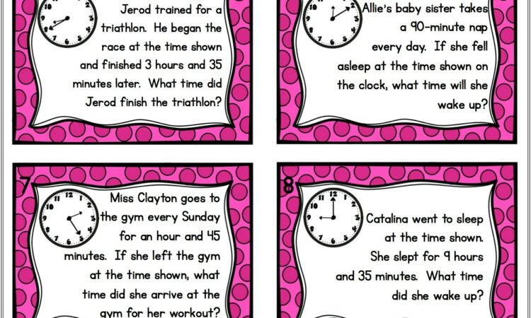 Math Worksheets Elapsed Time 4th Grade