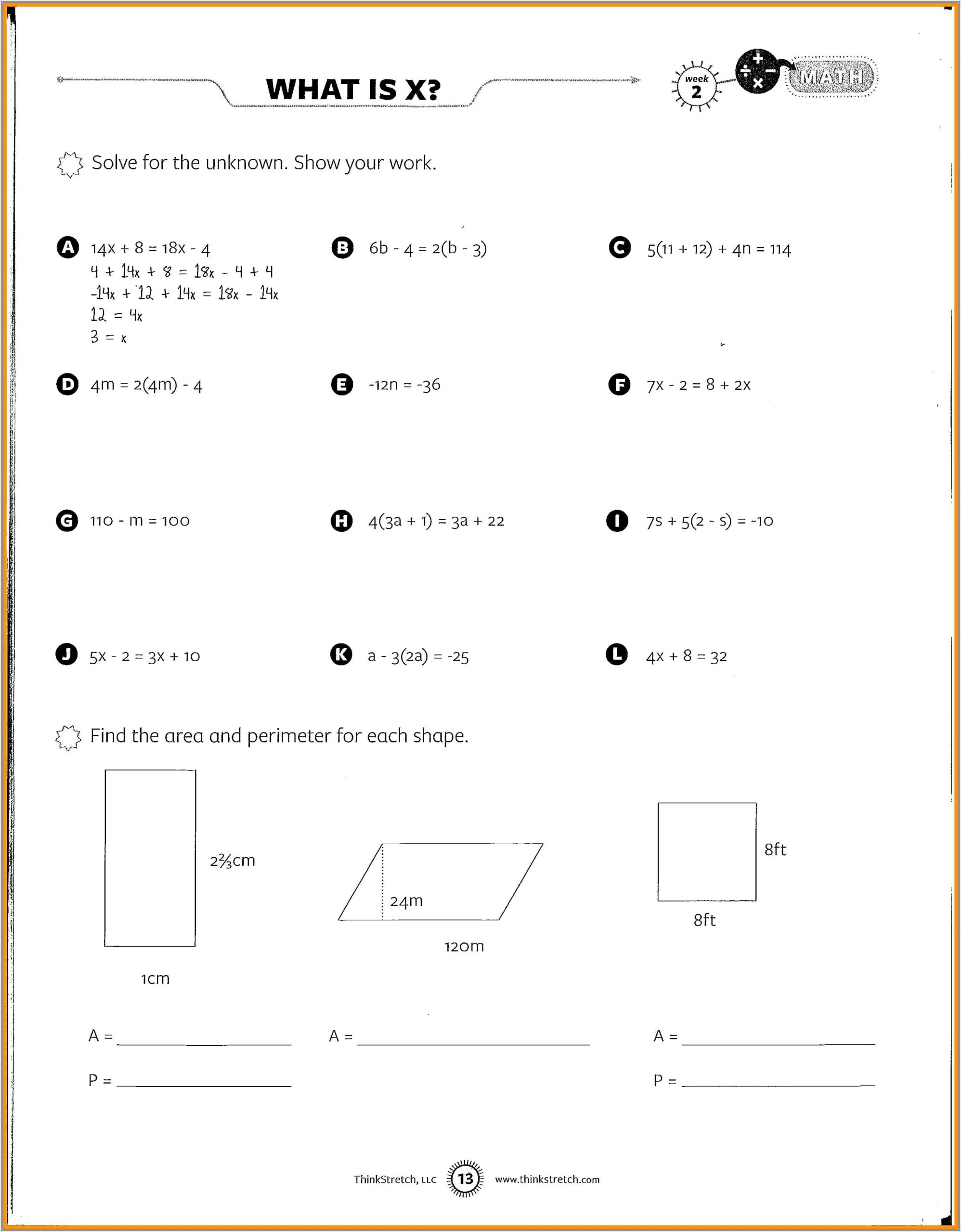 Math Worksheets For 8th Grade With Answers