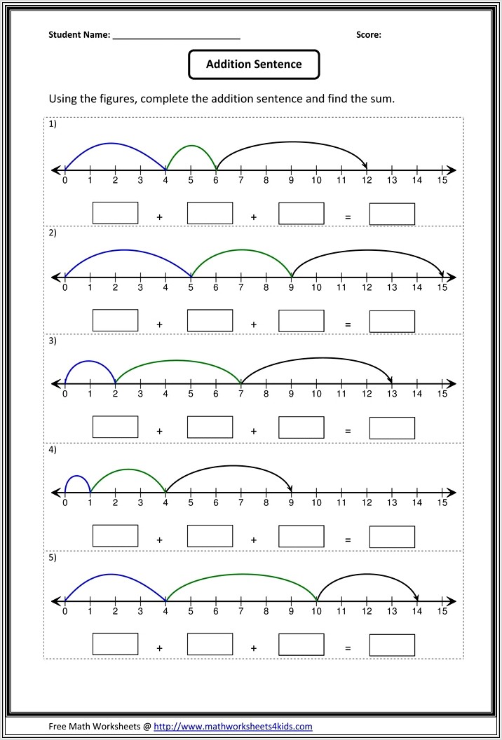 Math Worksheets For Numbers 11 15