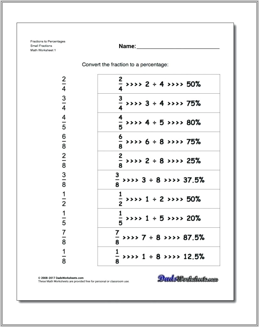 Math Worksheets Fractions Least To Greatest