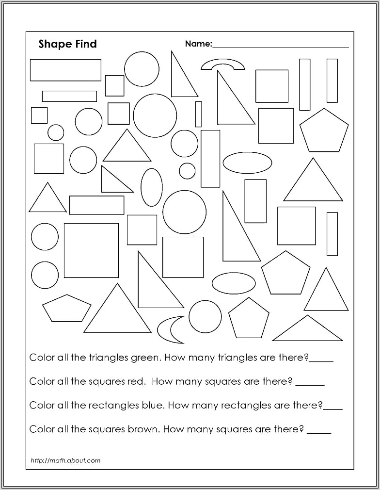 Math Worksheets Grade 2 Shapes