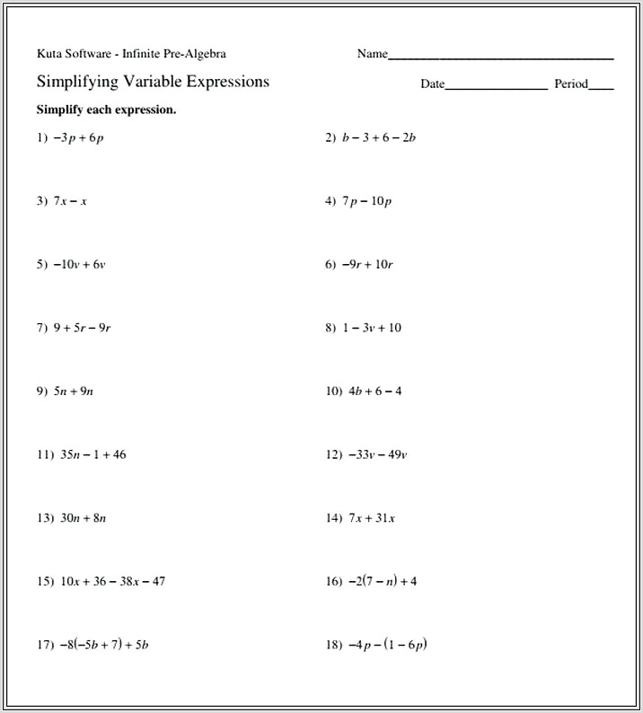 Math Worksheets Grade 5 Equations