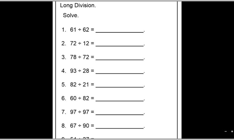 Math Worksheets Grade 6 Long Division