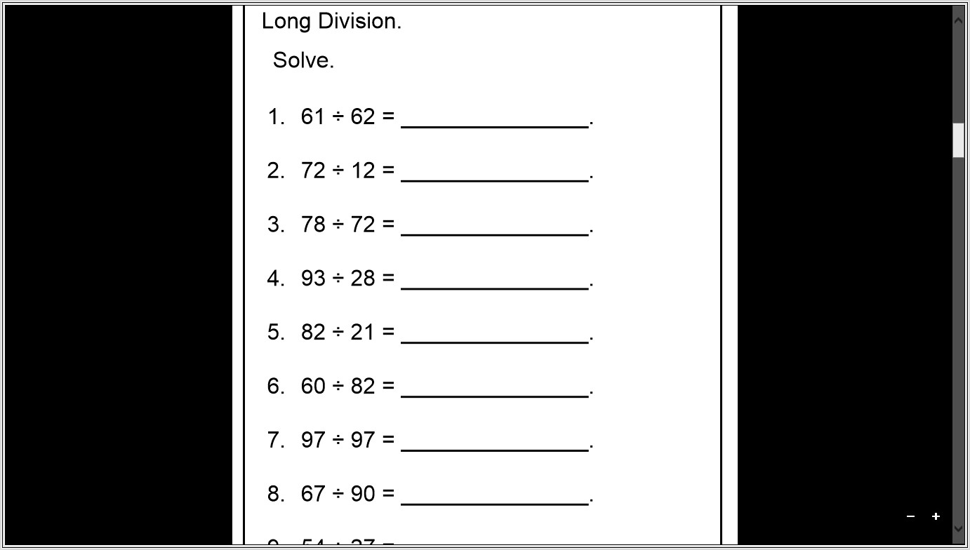 Math Worksheets Grade 6 Long Division