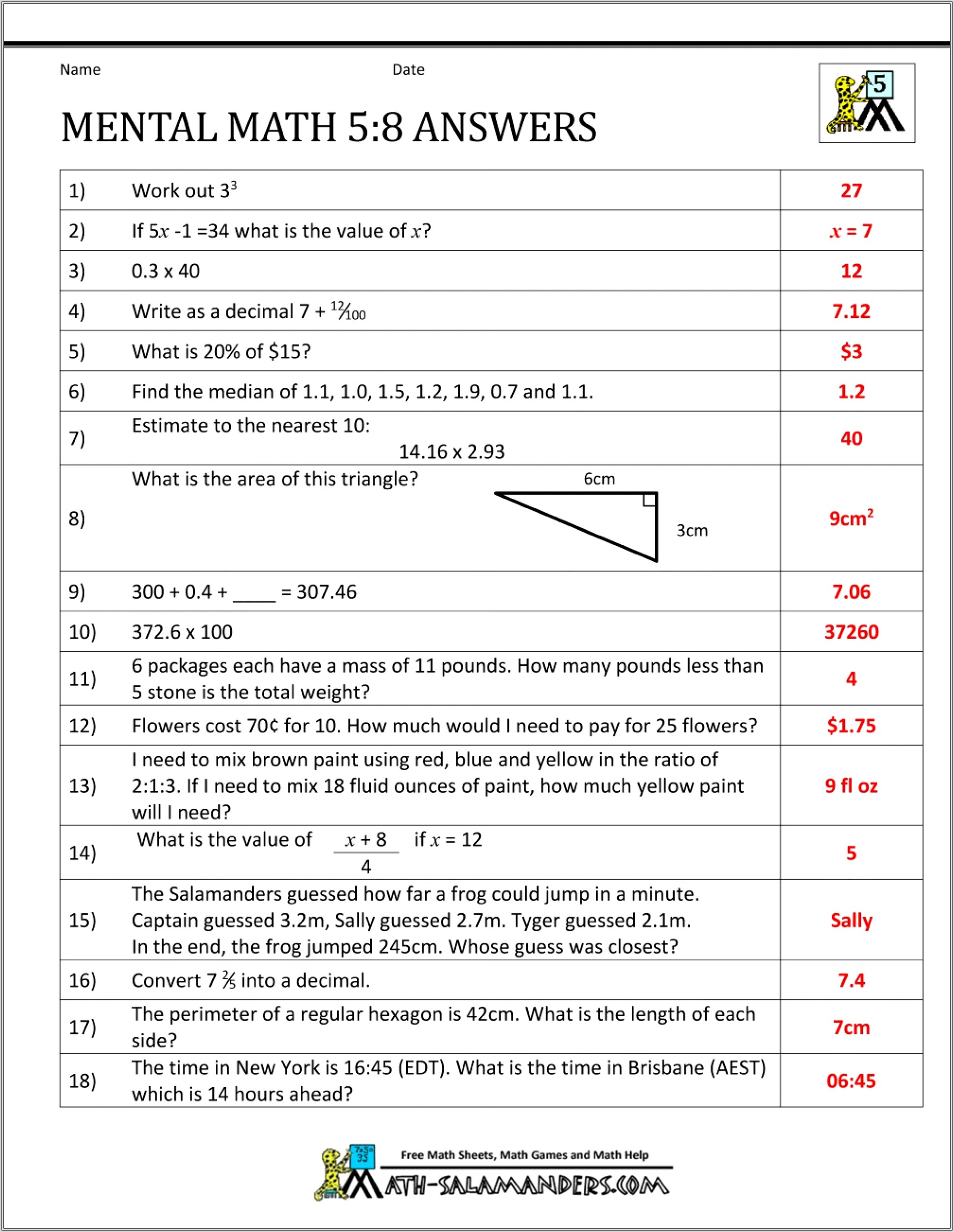 Math Worksheets Grade 7 Gcf Lcm