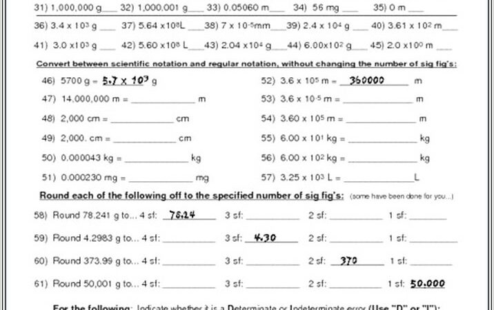 Math Worksheets Grade 8 Scientific Notation