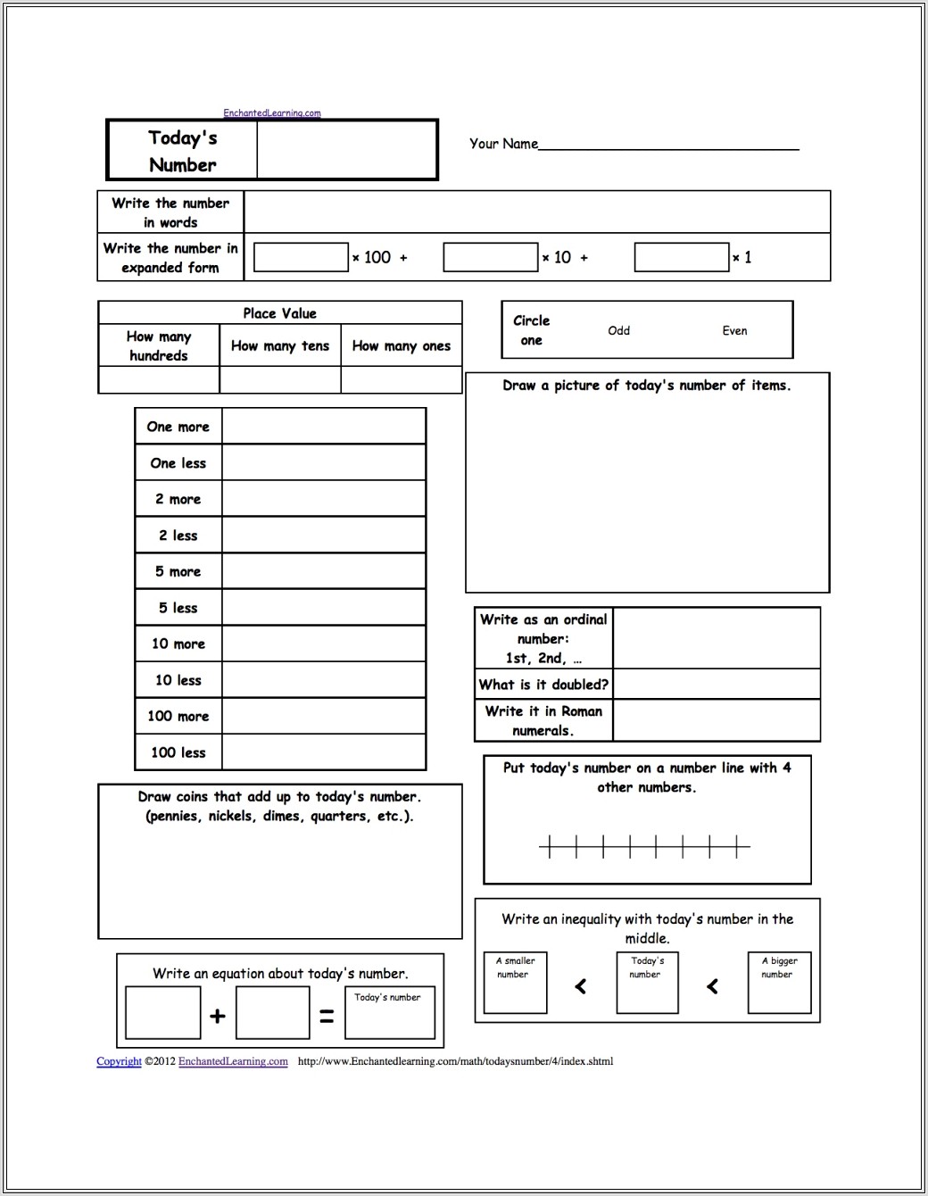 Math Worksheets Grade K