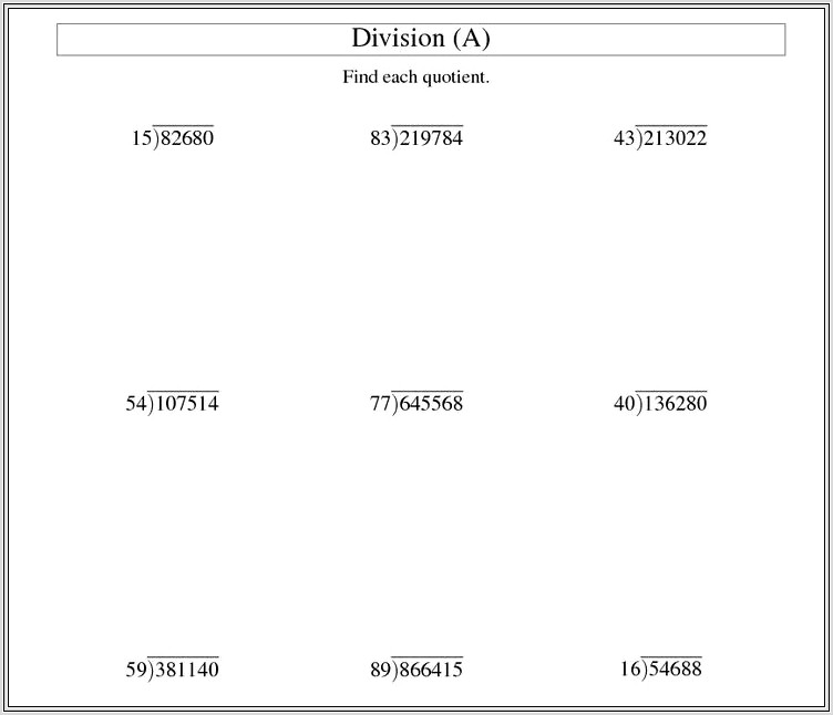 Math Worksheets In Grade 6