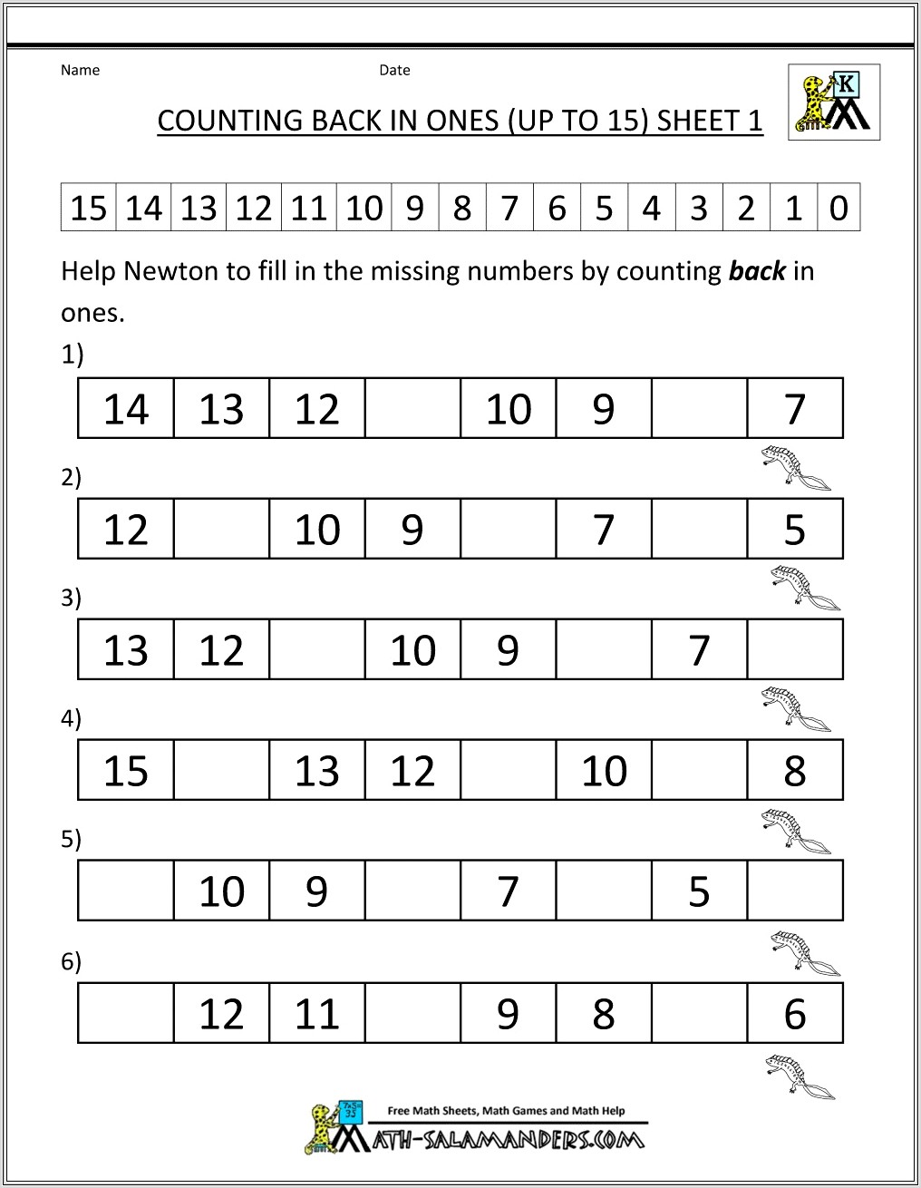 Math Worksheets Kindergarten Counting