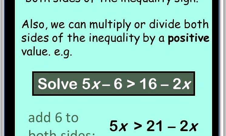 Math Worksheets Linear Inequalities