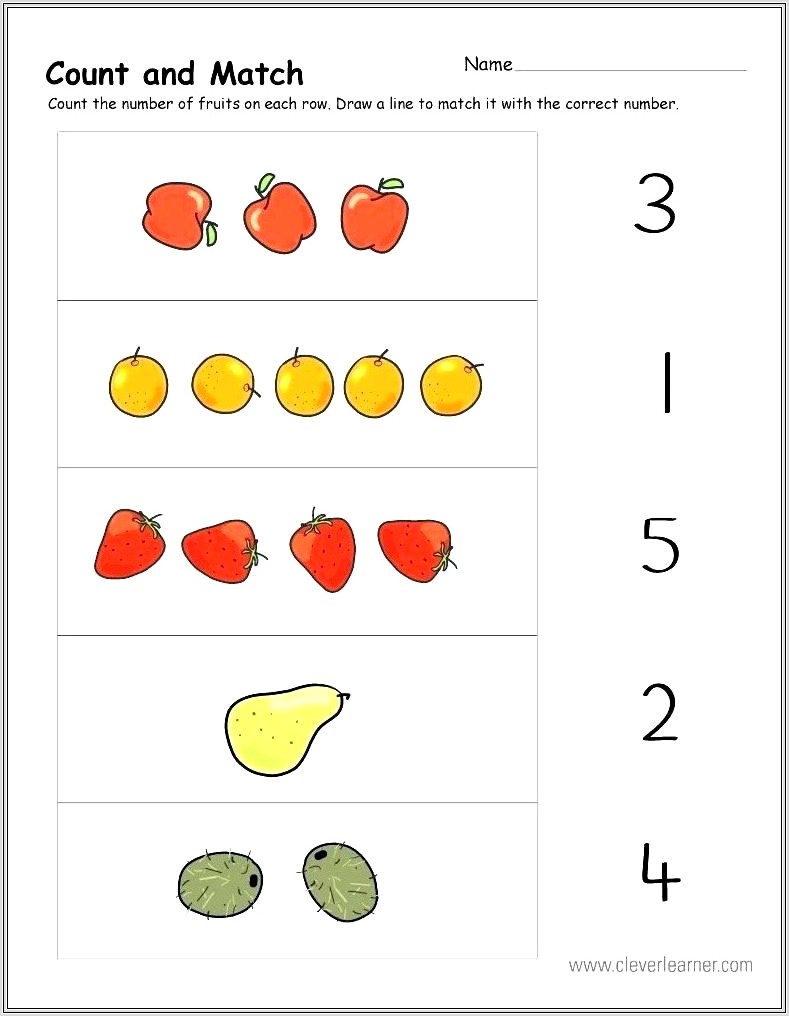 Math Worksheets Matching Numbers To Objects