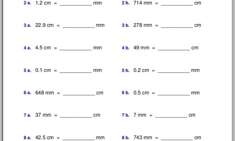 Math Worksheets Measurement Grade 4