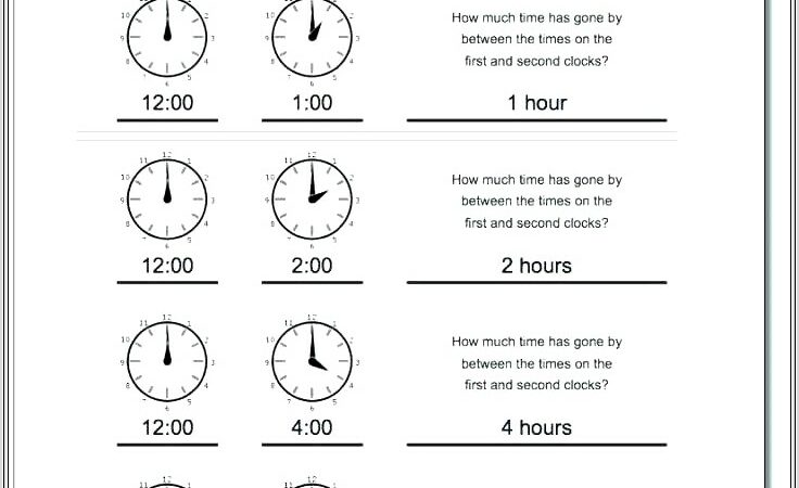 Math Worksheets Measuring Time