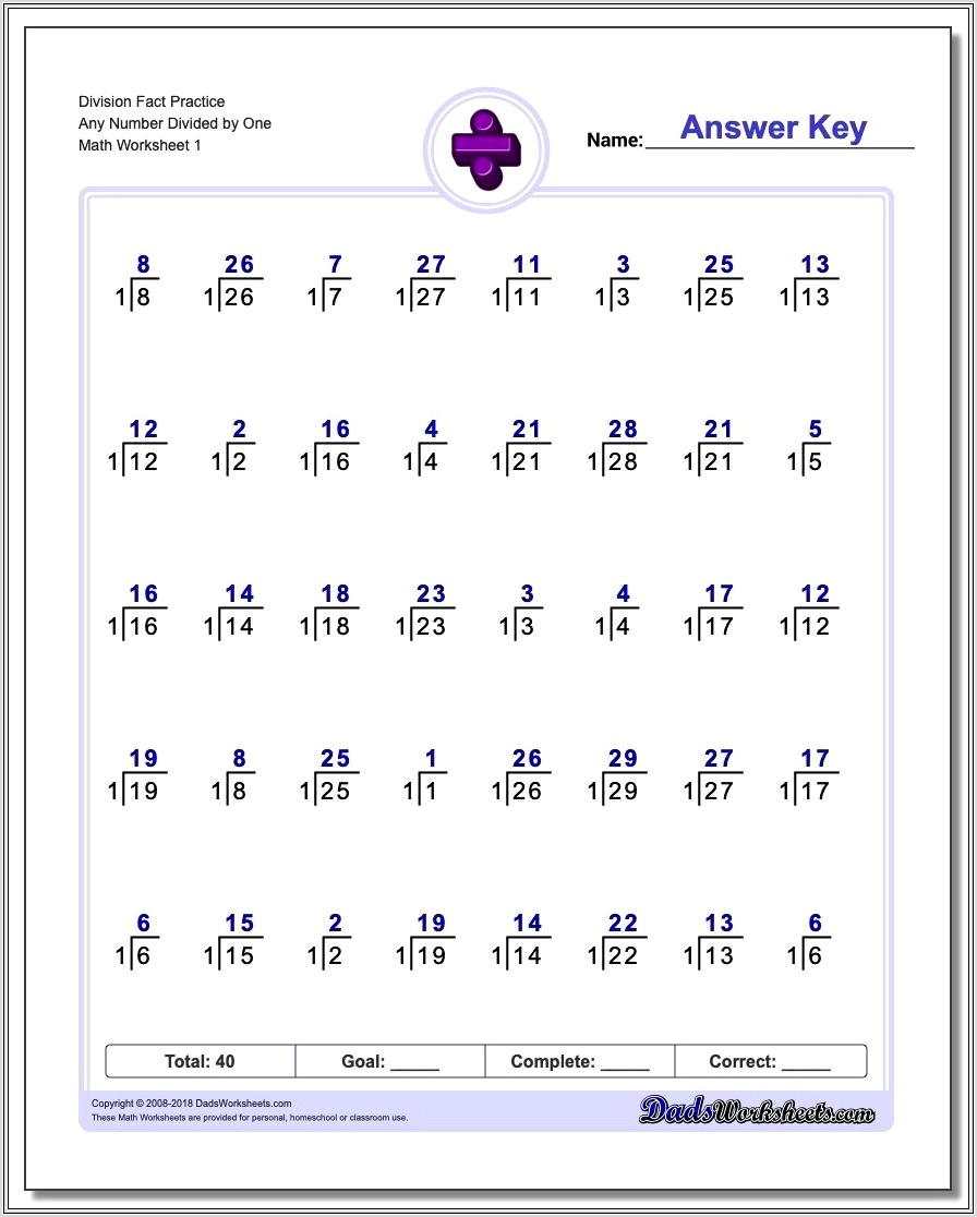 Math Worksheets Multiplication Division Addition Subtraction