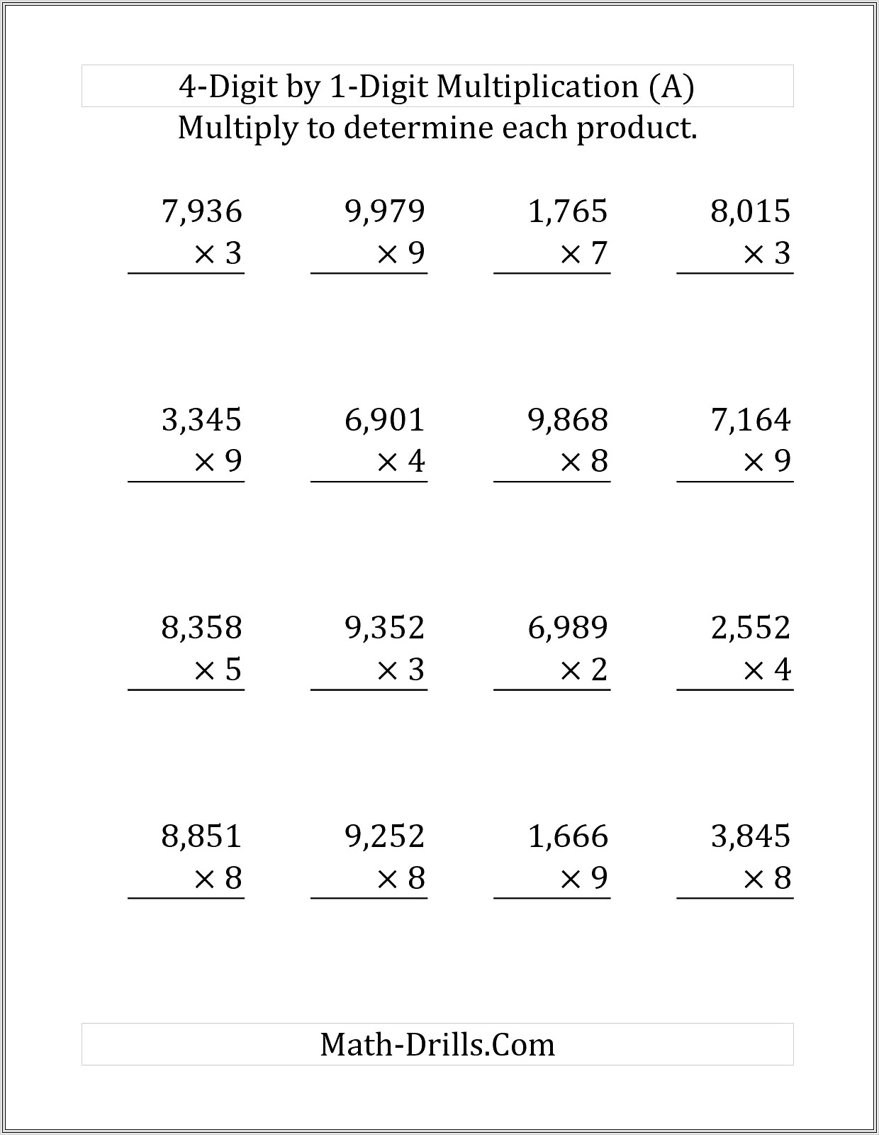 Math Worksheets Multiplication X3