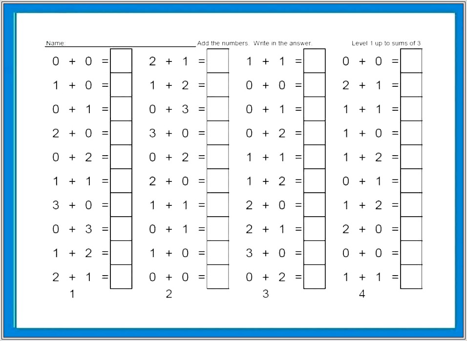 Math Worksheets Number Families
