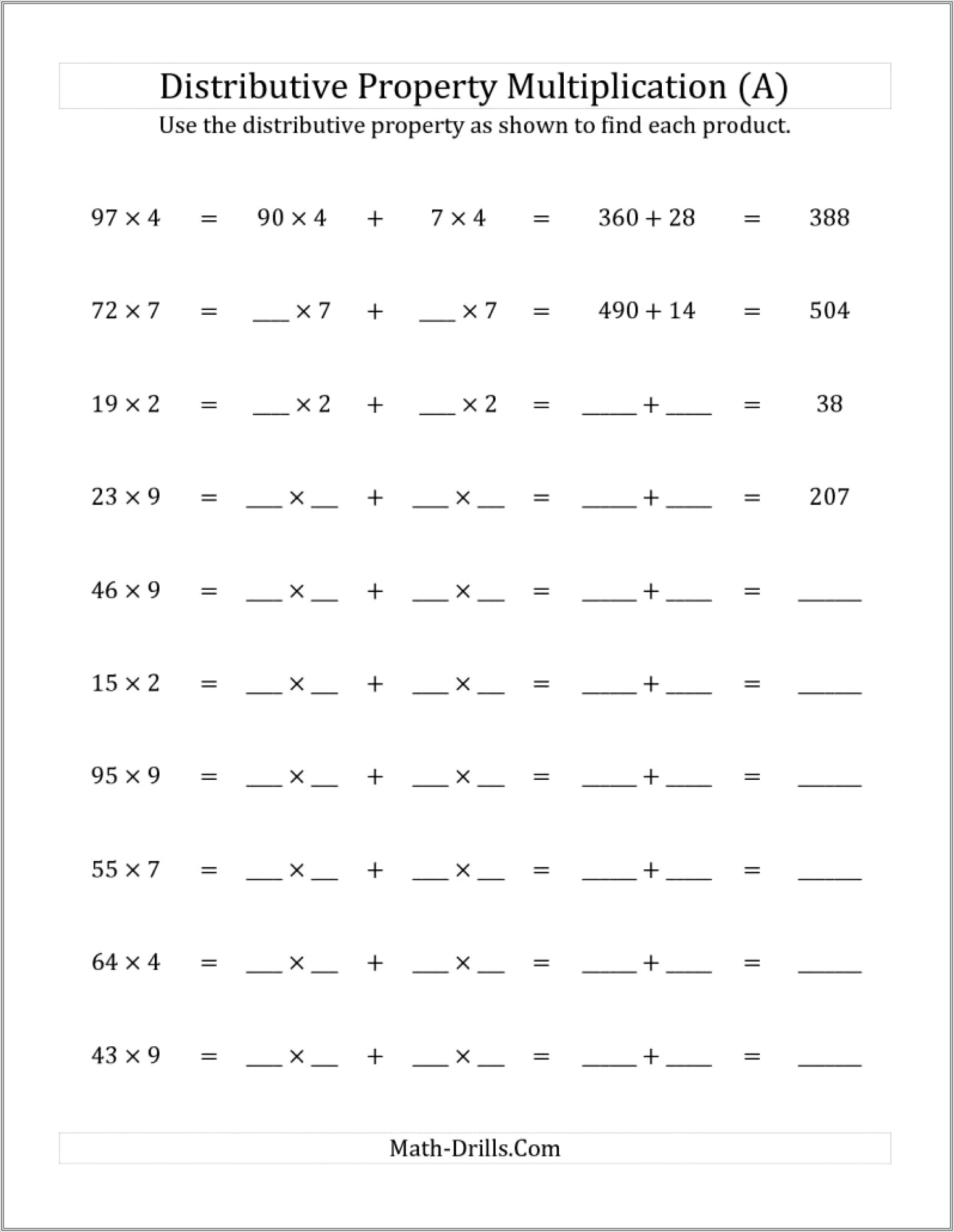 Math Worksheets Number Properties
