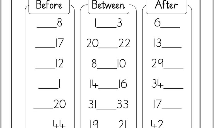 Math Worksheets On Numbers For Kindergarten