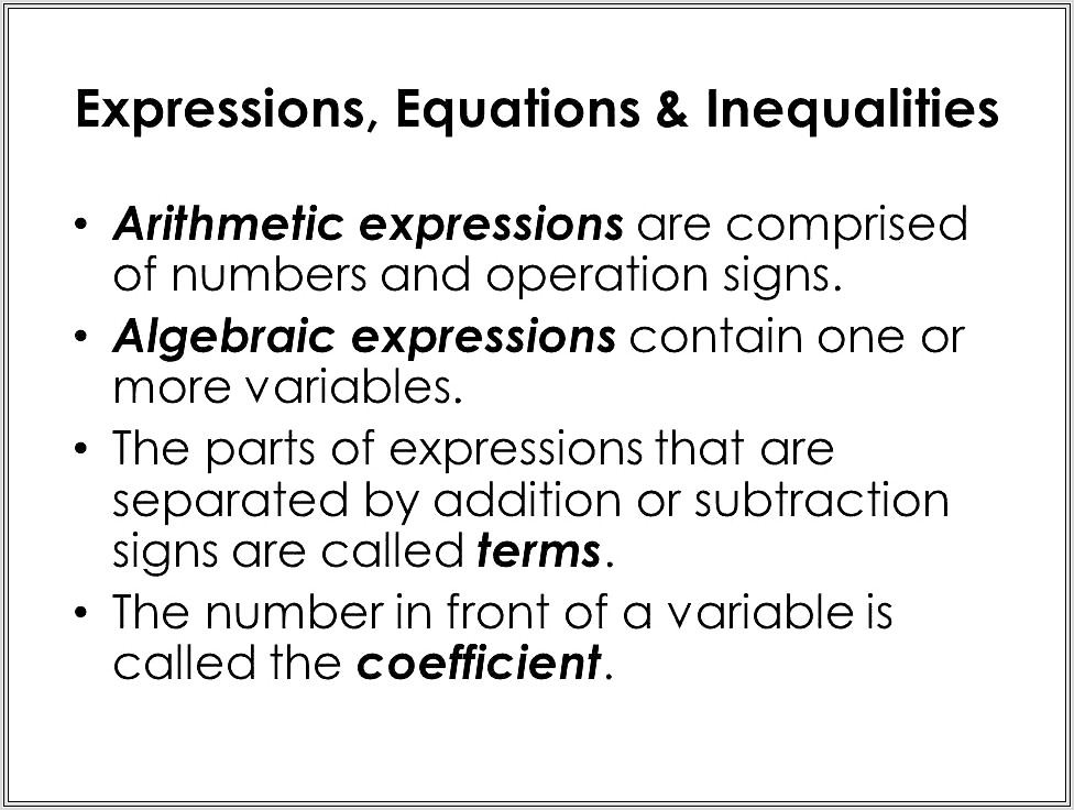 Math Worksheets Order Of Operations With Variables