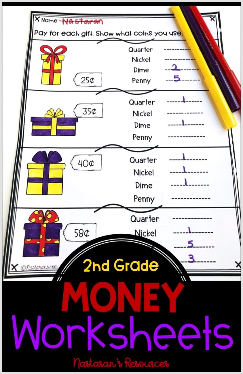 Math Worksheets Second Grade Money