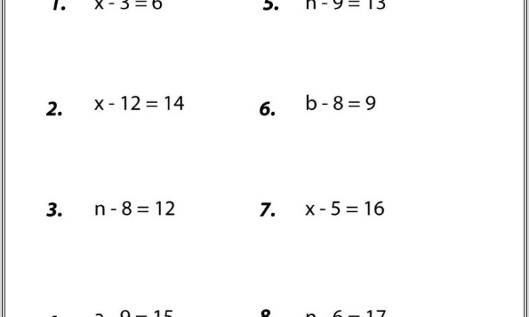 Math Worksheets Seventh Grade Printable