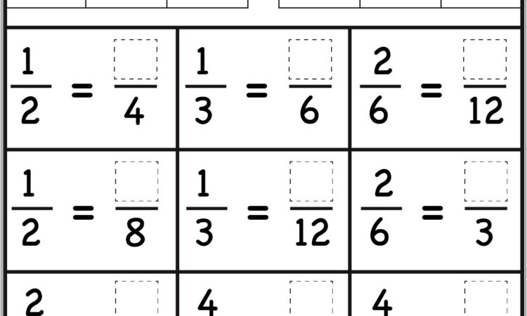 Math Worksheets Third Grade Fractions