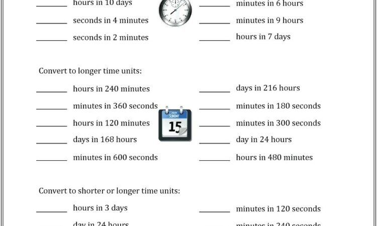 Math Worksheets Time Conversion