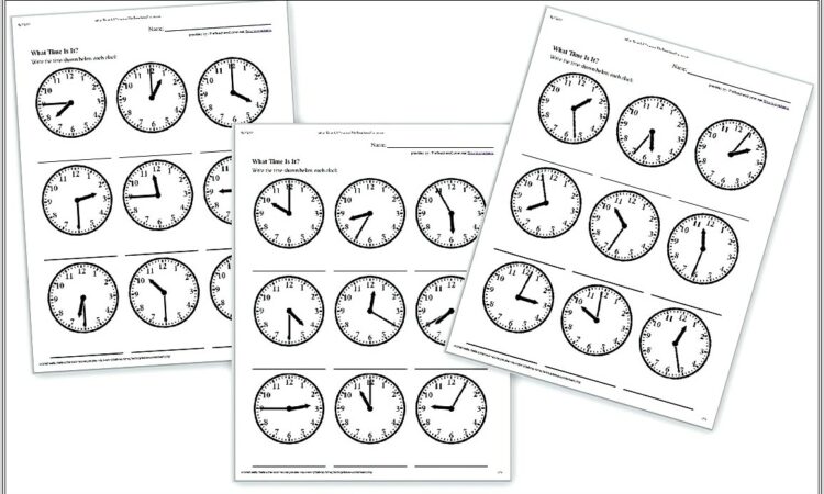 Math Worksheets Time To The Minute