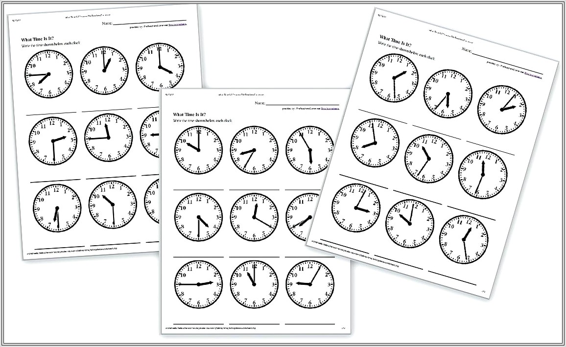 Math Worksheets Time To The Minute