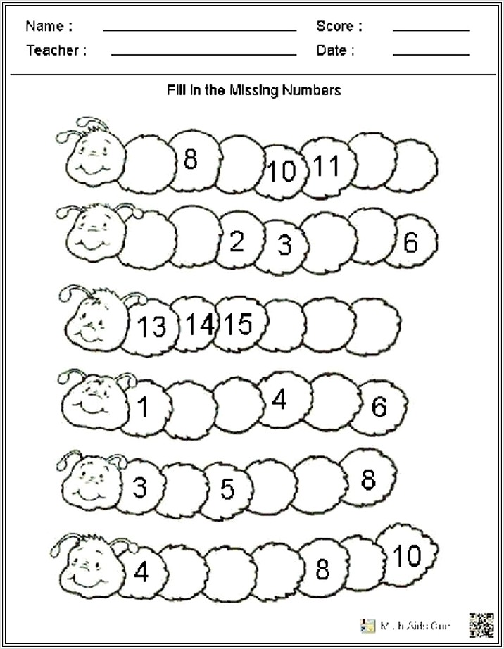 Math Worksheets What Number Comes Before