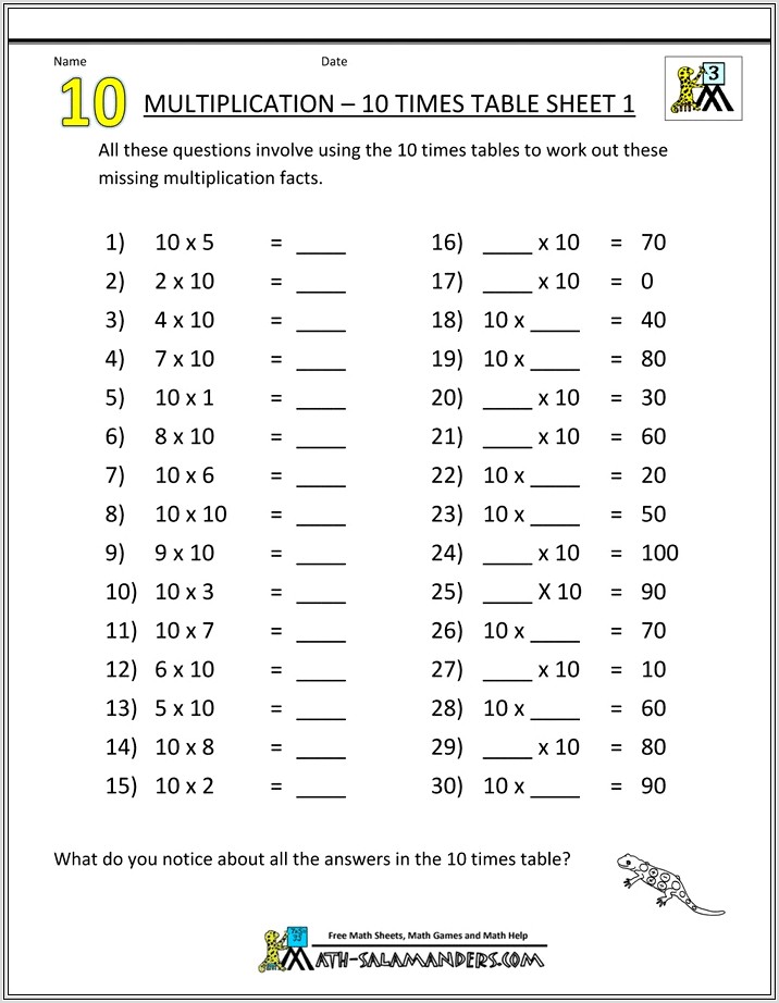 Maths 8 Times Table Worksheets