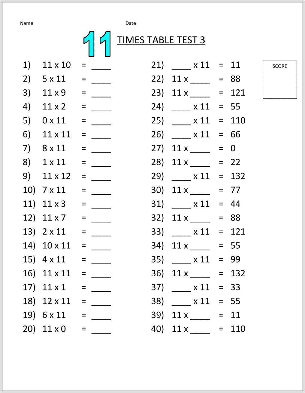 Maths Times Table Worksheets To Print