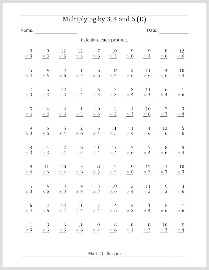 Maths Worksheets Times Tables And Division