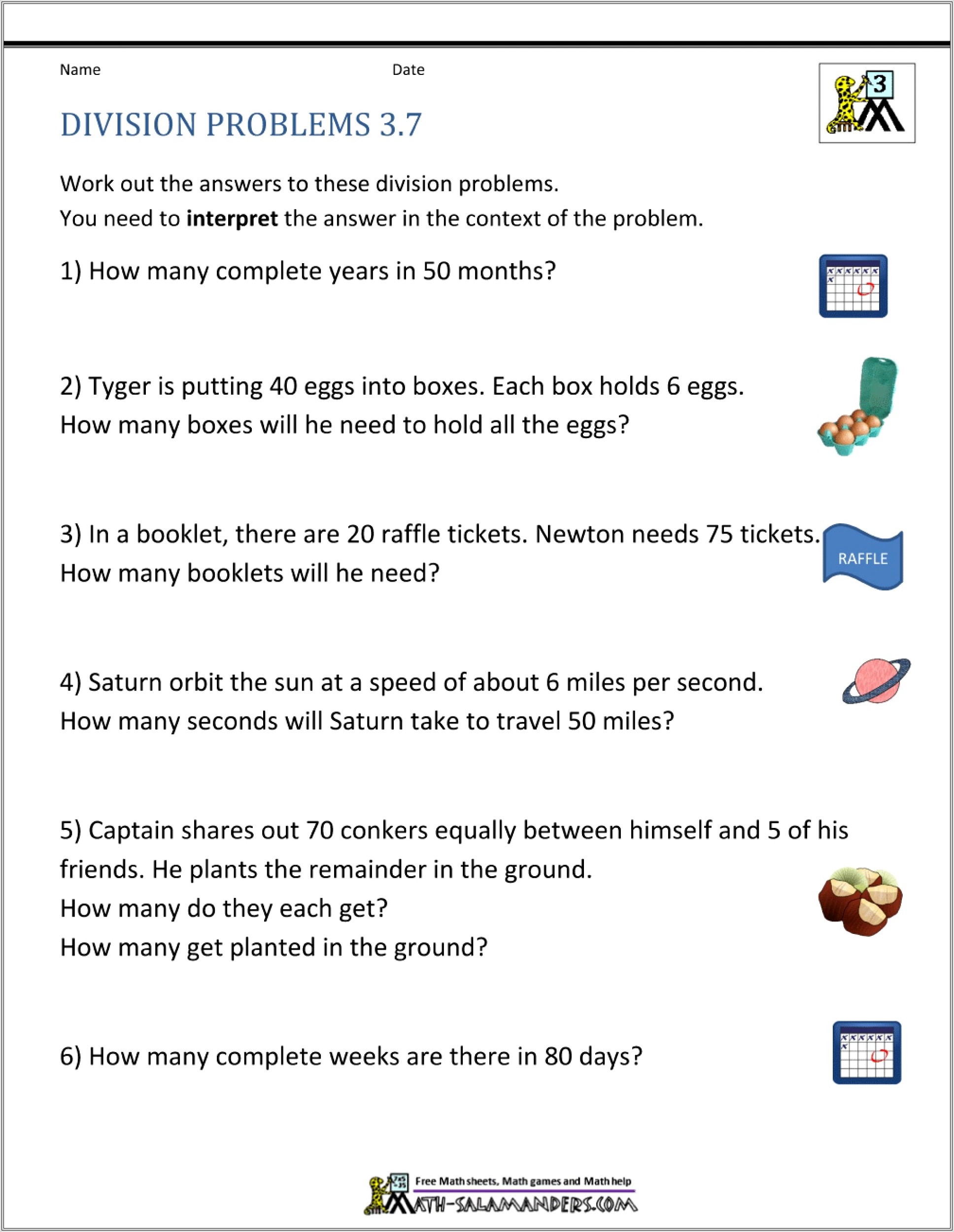 Maths Worksheets Word Problems Year 3