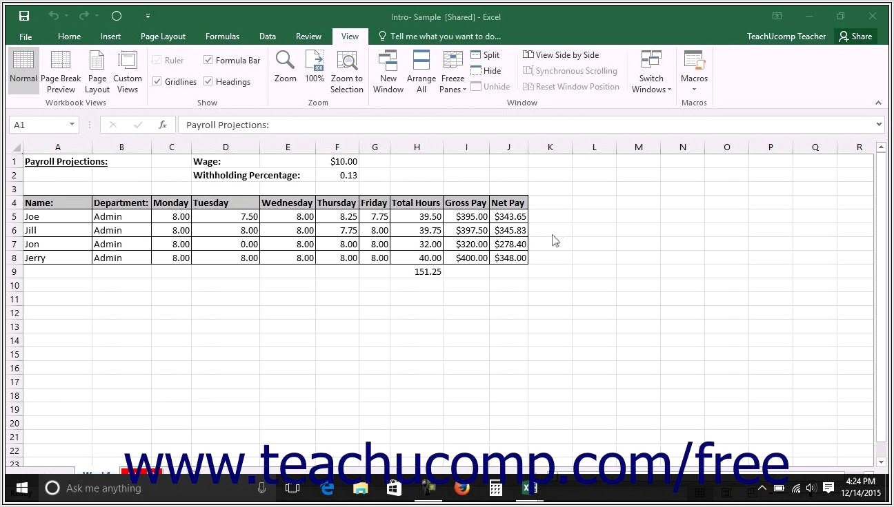 Microsoft Excel And Spreadsheet