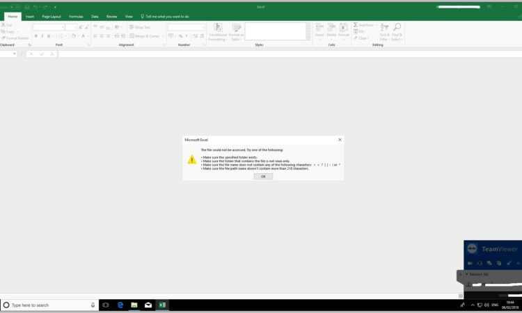 Microsoft Excel File Could Not Be Accessed