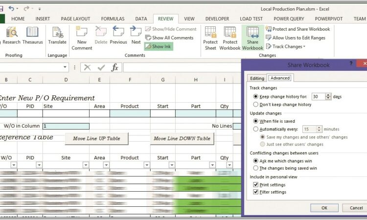 Microsoft Excel Shared Workbook Problems