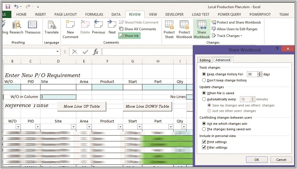 Microsoft Excel Shared Workbook Problems
