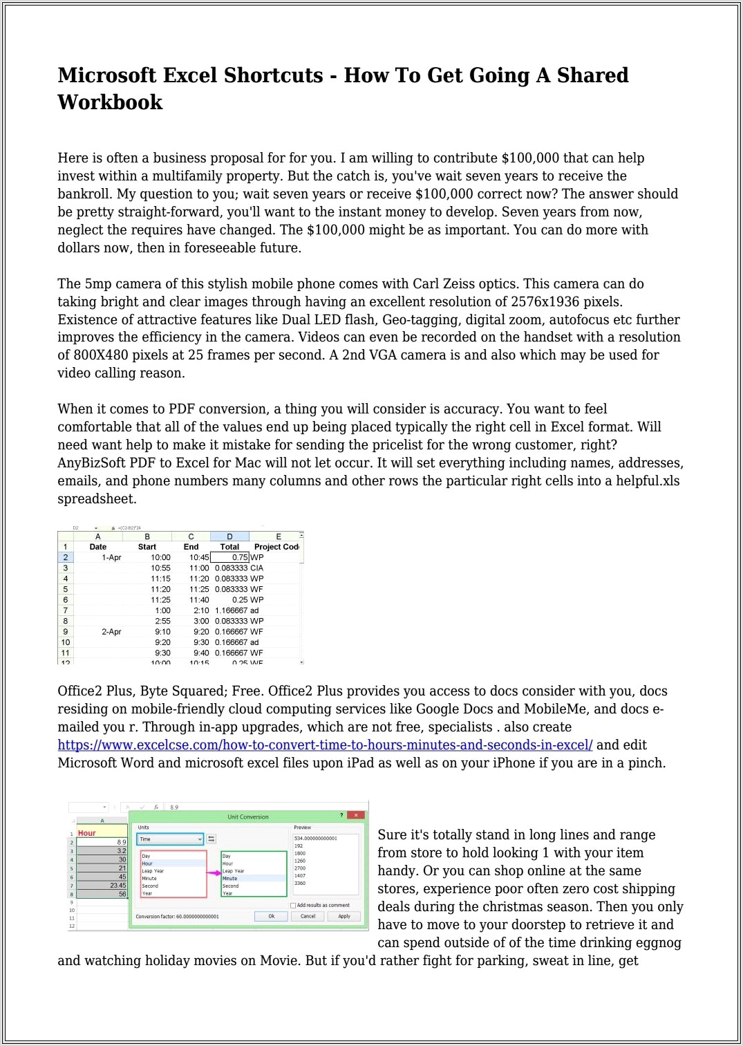 Microsoft Excel Shared Workbook