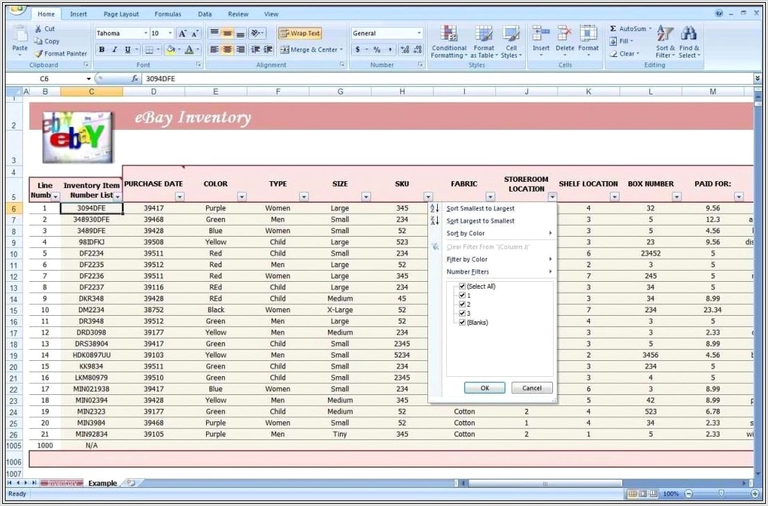 Microsoft Excel Templates For Inventory Management