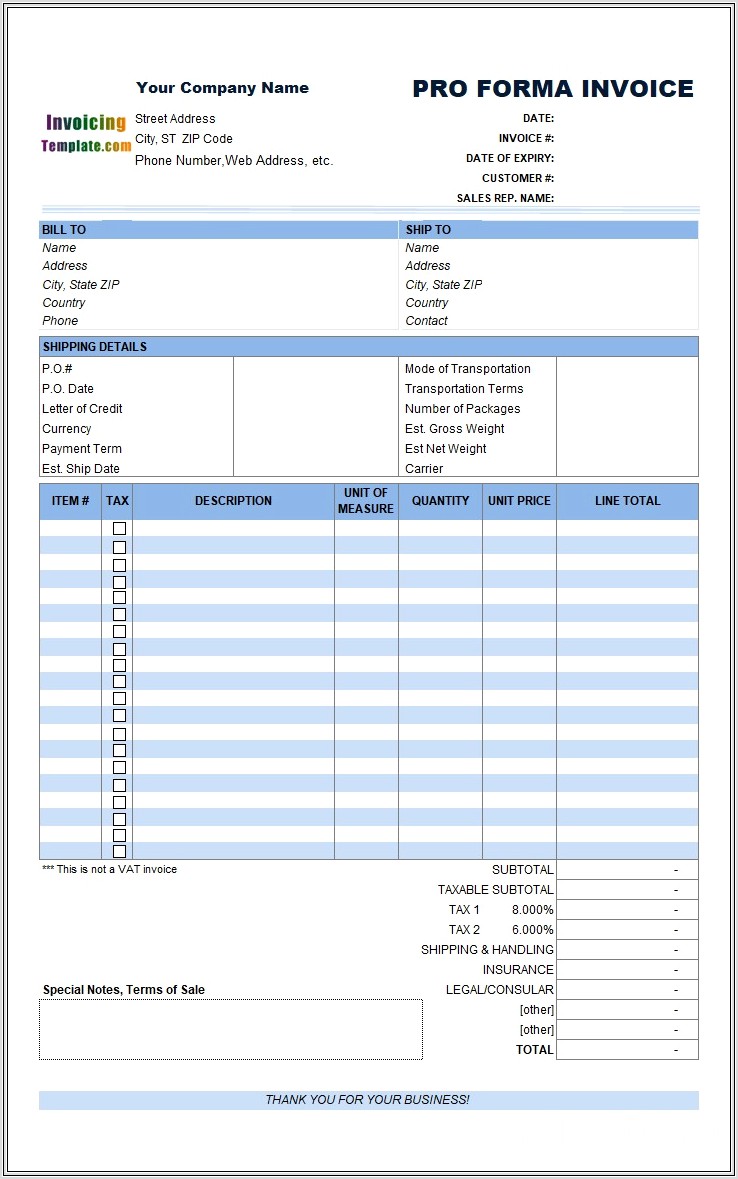 Microsoft Excel Templates For Invoices